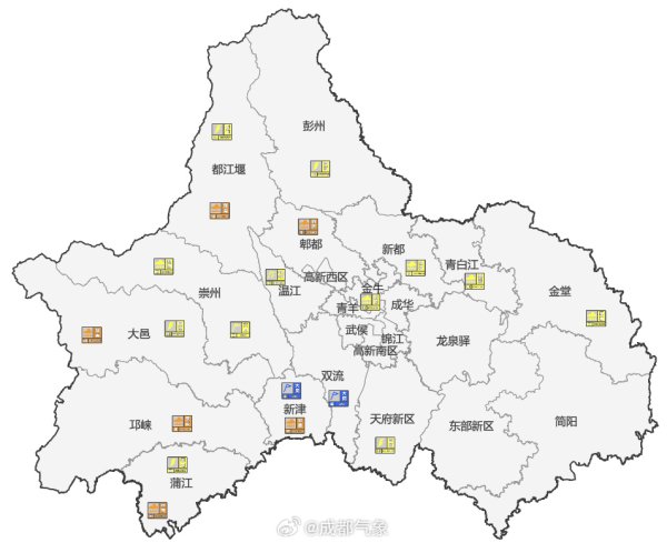 易云达 成都发布暴雨橙色预警信号，目前大部分区域强降雨正在持续