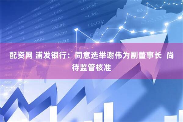 配资网 浦发银行：同意选举谢伟为副董事长  尚待监管核准