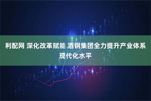 利配网 深化改革赋能 酒钢集团全力提升产业体系现代化水平