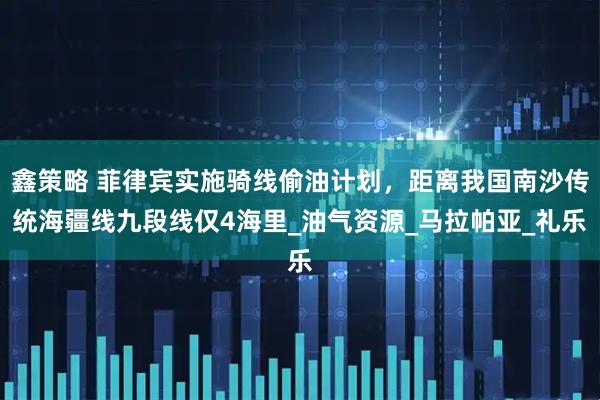 鑫策略 菲律宾实施骑线偷油计划，距离我国南沙传统海疆线九段线仅4海里_油气资源_马拉帕亚_礼乐